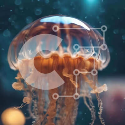 Intra Συλλεκτικό Ξύλινο Παζλ Plywood 4mm - Μέδουσες που κολυμπούν στο ενυδρείο με φυσαλίδες Σε Ξύλινο Κουτί - Διαστάσεις: 10x10 cm – 25 κομμάτια - Image 1