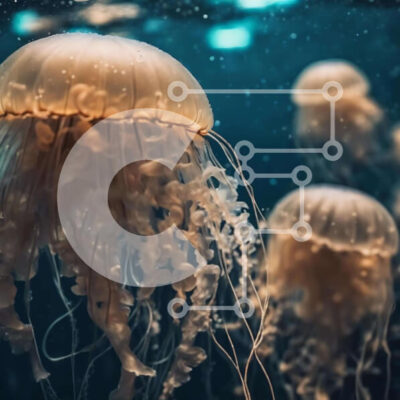 Intra Συλλεκτικό Ξύλινο Παζλ Plywood 4mm - Μαγευτική μέδουσα που κολυμπά στον ωκεανό Σε Ξύλινο Κουτί - Διαστάσεις: 10x10 cm – 25 κομμάτια - Image 1