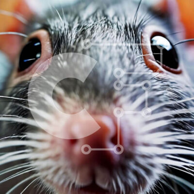 Intra Συλλεκτικό Ξύλινο Παζλ Plywood  4mm - Περίεργος γκρίζος αρουραίος που κοιτάζει επίμονα τον θεατή Σε Ξύλινο Κουτί - Διαστάσεις: 10x10 cm – 25 κομμάτια - Image 1