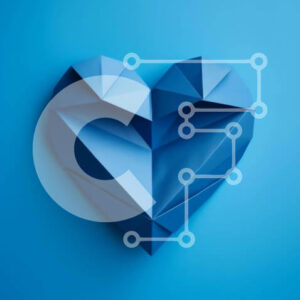 Intra Συλλεκτικό Ξύλινο Παζλ Plywood  4mm - Σχήμα καρδιάς Origami σε μπλε φόντο Σε Ξύλινο Κουτί - Διαστάσεις: 10x10 cm – 25 κομμάτια