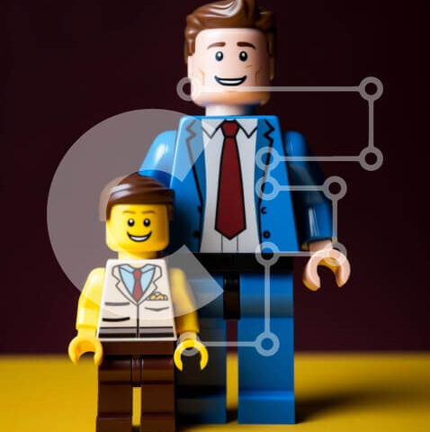 Intra Συλλεκτικό Ξύλινο Παζλ Plywood 4mm - Φιγούρες Lego με κοστούμια σε κίτρινο φόντο Σε Ξύλινο Κουτί - Διαστάσεις: 10x10 cm – 25 κομμάτια - Image 1