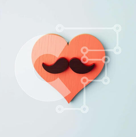 Intra Συλλεκτικό Ξύλινο Παζλ Plywood 4mm - Ξύλινο αντικείμενο σε σχήμα καρδιάς με μουστάκι Σε Ξύλινο Κουτί - Διαστάσεις: 10x10 cm – 25 κομμάτια - Image 1