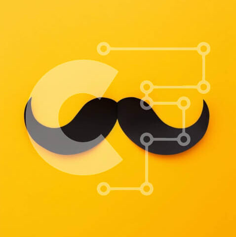 Intra Συλλεκτικό Ξύλινο Παζλ Plywood 4mm - Μαύρο μουστάκι σε κίτρινο φόντο για πάρτι και εκδηλώσεις Σε Ξύλινο Κουτί - Διαστάσεις Puzzle: 10x10 cm – 25 κομμάτια - Image 1