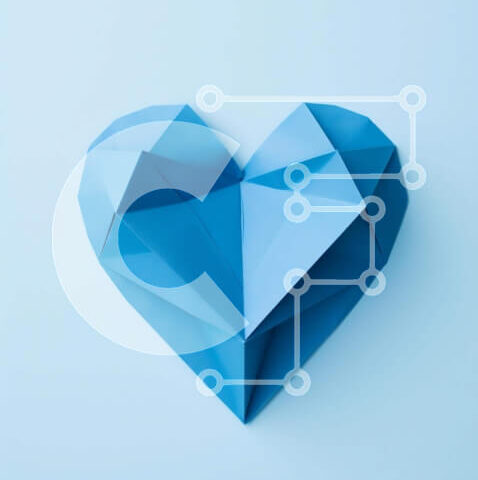 Intra Συλλεκτικό Ξύλινο Παζλ Plywood 4mm - Μπλε χαρτί Origami σε σχήμα καρδιάς Σε Ξύλινο Κουτί - Διαστάσεις Puzzle: 10x10 cm – 25 κομμάτια - Image 1