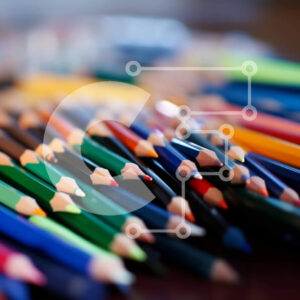 Intra Συλλεκτικό Ξύλινο Παζλ Plywood  4mm - Πολύχρωμα μολύβια στοιβάζονται Σε Ξύλινο Κουτί - Διαστάσεις: 10x10 cm – 25 κομμάτια