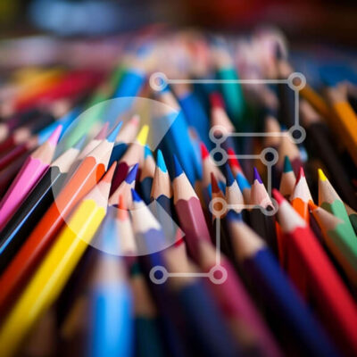 Intra Συλλεκτικό Ξύλινο Παζλ Plywood  4mm - Πολύχρωμα μολύβια Σε Ξύλινο Κουτί - Διαστάσεις: 10x10 cm – 25 κομμάτια - Image 1