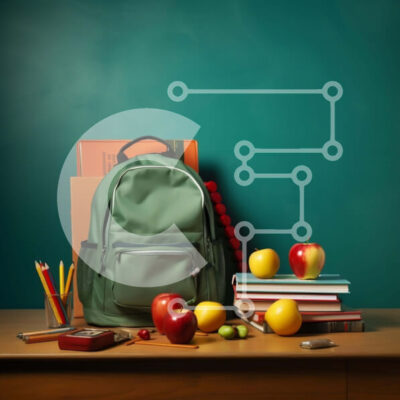 Intra Συλλεκτικό Ξύλινο Παζλ Plywood  4mm - Στο τραπέζι τα απαραίτητα για το σχολείο Σε Ξύλινο Κουτί - Διαστάσεις Puzzle: 10x10 cm – 25 κομμάτια - Image 1