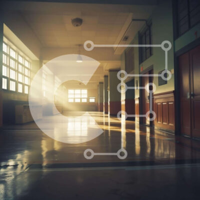 Intra Συλλεκτικό Ξύλινο Παζλ Plywood  4mm - Άδειος διάδρομος με τραπέζια και καρέκλες Σε Ξύλινο Κουτί - Διαστάσεις Puzzle: 10x10 cm – 25 κομμάτια - Image 1