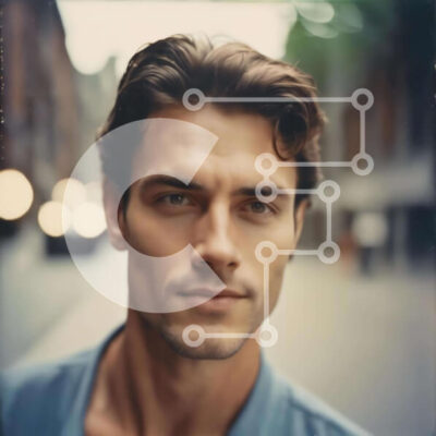 Intra Συλλεκτικό Ξύλινο Παζλ Plywood  4mm - Κοντινό πλάνο Πορτρέτο ενός άνδρα σε αστικό περιβάλλον Σε Ξύλινο Κουτί - Διαστάσεις Puzzle: 10x10 cm – 25 κομμάτια - Image 1