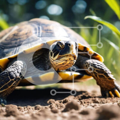 Intra Συλλεκτικό Ξύλινο Παζλ Plywood  4mm - Χελώνα που περπατά στο φυσικό βιότοπο Σε Ξύλινο Κουτί - Διαστάσεις: 10x10 cm – 25 κομμάτια - Image 1