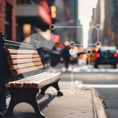 Intra Συλλεκτικό Ξύλινο Παζλ Plywood  4mm – Πάγκος Urban Street με Δραστηριότητα πόλης Σε Ξύλινο Κουτί – Διαστάσεις Puzzle: 10×10 cm – 25 κομμάτια