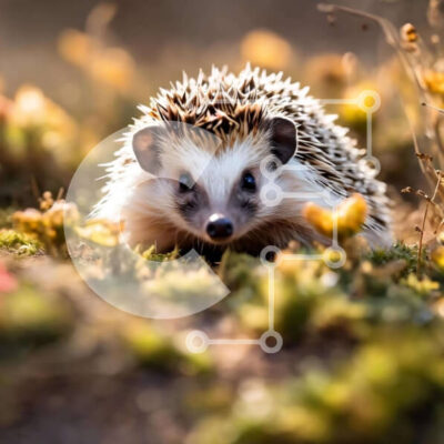 Intra Συλλεκτικό Ξύλινο Παζλ Plywood  4mm - Μικρός σκαντζόχοιρος στο γρασίδι Σε Ξύλινο Κουτί - Διαστάσεις: 10x10 cm – 25 κομμάτια - Image 1