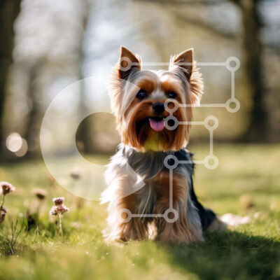 Intra Συλλεκτικό Ξύλινο Παζλ Plywood  4mm - Ευτυχισμένος σκύλος που κάθεται στο γρασίδι Σε Ξύλινο Κουτί - Διαστάσεις: 10x10 cm – 25 κομμάτια - Image 1