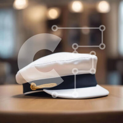 Intra Συλλεκτικό Ξύλινο Παζλ Plywood  4mm - Λευκό καπέλο ναυτικού σε ημιτελές ξύλινο τραπέζι Σε Ξύλινο Κουτί - Διαστάσεις: 10x10 cm – 25 κομμάτια - Image 1