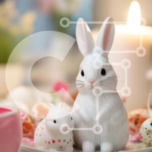 Intra Συλλεκτικό Ξύλινο Παζλ Plywood  4mm - Γιορτή με θέμα το Πάσχα με ειδώλιο λαγουδάκι και βατράχους Σε Ξύλινο Κουτί - Διαστάσεις: 10x10 cm – 25 κομμάτια