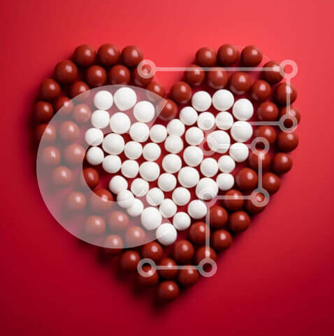 Intra Συλλεκτικό Ξύλινο Παζλ Plywood 4mm - Σύνθεση με ζαχαρωτά μπαστούνια σε σχήμα καρδιάς για την ημέρα του Αγίου Βαλεντίνου Σε Ξύλινο Κουτί - Διαστάσεις: 10x10 cm – 25 κομμάτια - Image 1