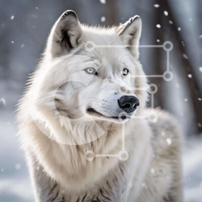 Intra Συλλεκτικό Ξύλινο Παζλ Plywood 4mm - Λευκός λύκος στο χιόνι Σε Ξύλινο Κουτί - Διαστάσεις: 10x10 cm – 25 κομμάτια - Image 1