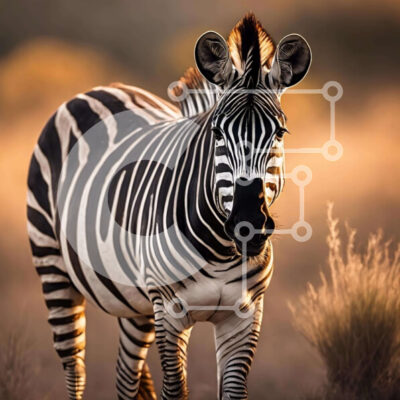 Intra Συλλεκτικό Ξύλινο Παζλ Plywood  4mm - Ζέβρα σε ένα χορταριασμένο χωράφι Σε Ξύλινο Κουτί - Διαστάσεις: 10x10 cm – 25 κομμάτια - Image 1