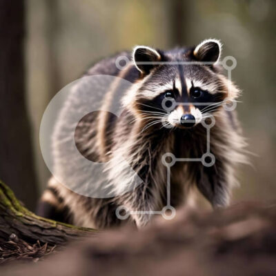 Intra Συλλεκτικό Ξύλινο Παζλ Plywood  4mm - Περίεργο ρακούν στο δάσος Σε Ξύλινο Κουτί - Διαστάσεις: 10x10 cm – 25 κομμάτια - Image 1