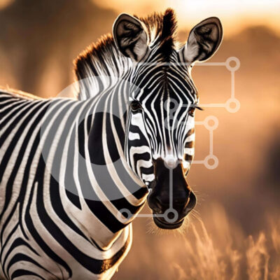 Intra Συλλεκτικό Ξύλινο Παζλ Plywood  4mm - Ζέβρα στο γρασίδι που κοιτάζει επίμονα την κάμερα Σε Ξύλινο Κουτί - Διαστάσεις: 10x10 cm – 25 κομμάτια - Image 1