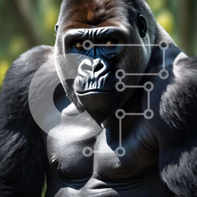 Intra Συλλεκτικό Ξύλινο Παζλ Plywood  4mm - Περίεργος ενήλικος γορίλας στο δάσος Σε Ξύλινο Κουτί - Διαστάσεις: 10x10 cm – 25 κομμάτια - Image 1