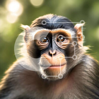 Intra Συλλεκτικό Ξύλινο Παζλ Plywood  4mm - Αξιολάτρευτος πίθηκος κινηματογράφηση σε πρώτο πλάνο Σε Ξύλινο Κουτί - Διαστάσεις: 10x10 cm – 25 κομμάτια - Image 1