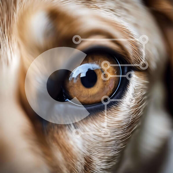 Intra Συλλεκτικό Ξύλινο Παζλ Plywood  4mm - Κοντινό πλάνο του ματιού ενός σκύλου με καστανά μάτια Σε Ξύλινο Κουτί - Διαστάσεις: 10x10 cm – 25 κομμάτια