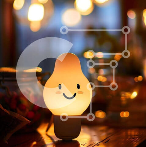 Intra Συλλεκτικό Ξύλινο Παζλ Plywood 4mm - Χαμογελαστή λάμπα σε ξύλινο τραπέζι Σε Ξύλινο Κουτί - Διαστάσεις Puzzle: 10x10 cm – 25 κομμάτια - Image 1