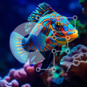 Intra Συλλεκτικό Ξύλινο Παζλ Plywood  4mm - Πολύχρωμα ψάρια που κολυμπούν ανάμεσα σε κοράλλια και θαλάσσιους οργανισμούς Σε Ξύλινο Κουτί - Διαστάσεις: 10x10 cm – 25 κομμάτια