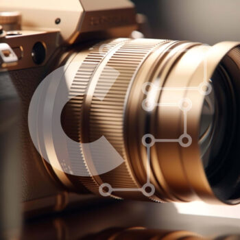 Intra Συλλεκτικό Ξύλινο Παζλ Plywood  4mm - Vintage χρυσή κάμερα στο τραπέζι Σε Ξύλινο Κουτί - Διαστάσεις: 10x10 cm – 25 κομμάτια - Image 1