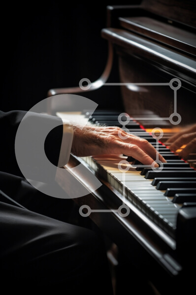 Intra Συλλεκτικό Ξύλινο Παζλ Plywood  4mm - Κομψός άνδρας που παίζει πιάνο Σε Ξύλινο Κουτί - Διαστάσεις Puzzle: 10x10 cm – 25 κομμάτια