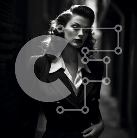 Intra Συλλεκτικό Ξύλινο Παζλ Plywood  4mm - Κομψή γυναίκα που ποζάρει στο Urban Alleyway Σε Ξύλινο Κουτί - Διαστάσεις Puzzle: 10x10 cm – 25 κομμάτια - Image 1