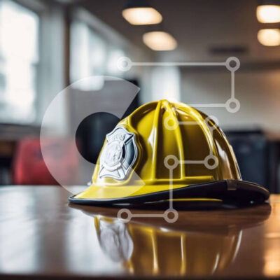 Intra Συλλεκτικό Ξύλινο Παζλ Plywood  4mm - Κίτρινο κράνος πυροσβέστη σε ξύλινο τραπέζι Σε Ξύλινο Κουτί - Διαστάσεις Puzzle: 10x10 cm – 25 κομμάτια - Image 1