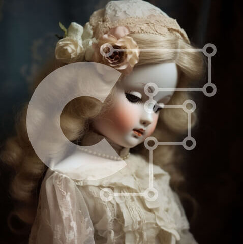 Intra Συλλεκτικό Ξύλινο Παζλ Plywood  4mm - Ξανθή κούκλα με λευκά ρούχα Σε Ξύλινο Κουτί - Διαστάσεις: 10x10 cm – 25 κομμάτια - Image 1