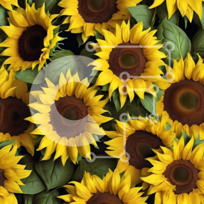 Intra Συλλεκτικό Ξύλινο Παζλ Plywood  4mm - Άνευ ραφής κίτρινοι ηλίανθοι με πράσινα φύλλα Σε Ξύλινο Κουτί - Διαστάσεις: 10x10 cm – 25 κομμάτια - Image 1