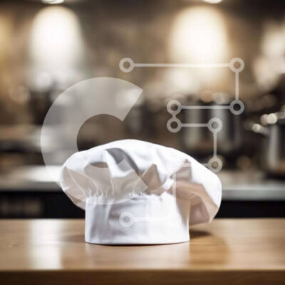 Intra Συλλεκτικό Ξύλινο Παζλ Plywood  4mm - Λευκό καπέλο σεφ σε ξύλινο τραπέζι Σε Ξύλινο Κουτί - Διαστάσεις Puzzle: 10x10 cm – 25 κομμάτια - Image 1