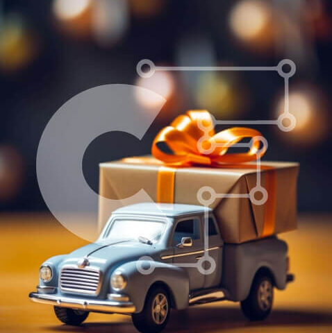 Intra Συλλεκτικό Ξύλινο Παζλ Plywood  4mm - Φορτηγό παιχνίδι με κουτί δώρου σε ξύλινο τραπέζι Σε Ξύλινο Κουτί - Διαστάσεις: 10x10 cm – 25 κομμάτια - Image 1