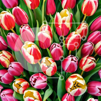 Intra Συλλεκτικό Ξύλινο Παζλ Plywood  4mm - Πολύχρωμο μπουκέτο τουλίπας Σε Ξύλινο Κουτί - Διαστάσεις: 10x10 cm – 25 κομμάτια - Image 1