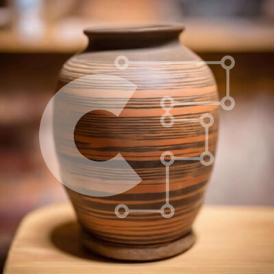 Intra Συλλεκτικό Ξύλινο Παζλ Plywood  4mm - Καφέ και μαύρο κεραμικό βάζο σε ξύλινο τραπέζι Σε Ξύλινο Κουτί - Διαστάσεις: 10x10 cm – 25 κομμάτια - Image 1