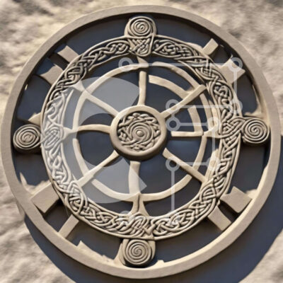 Intra Συλλεκτικό Ξύλινο Παζλ Plywood  4mm - Σχέδιο πέτρας εμπνευσμένο από την κέλτη Σε Ξύλινο Κουτί - Διαστάσεις Puzzle: 10x10 cm – 25 κομμάτια - Image 1