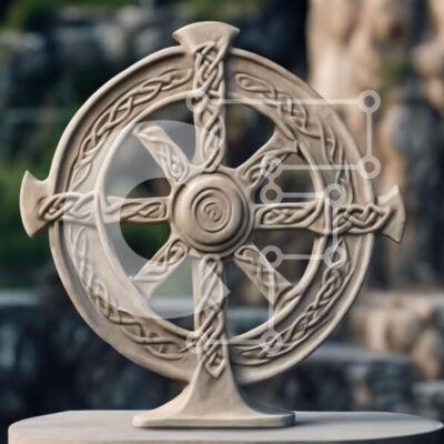 Intra Συλλεκτικό Ξύλινο Παζλ Plywood  4mm - Κυκλικό πέτρινο γλυπτό σε φυσικό τοπίο Σε Ξύλινο Κουτί - Διαστάσεις: 10x10 cm – 25 κομμάτια - Image 1