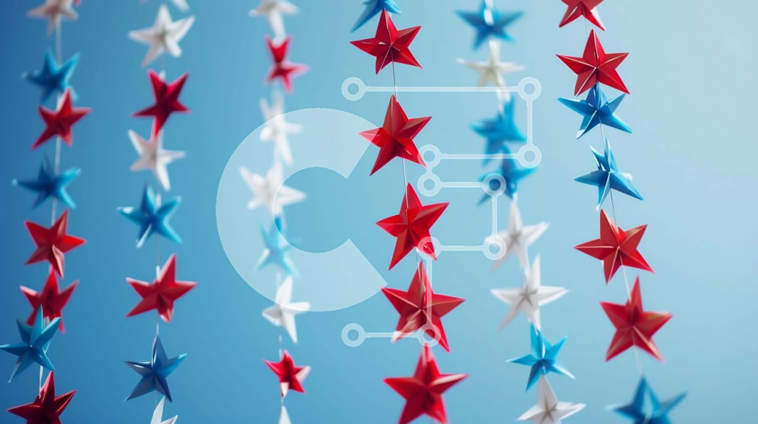 Intra Συλλεκτικό Ξύλινο Παζλ Plywood  4mm - Κόκκινη, λευκή και μπλε εμφάνιση αστεριών Origami Σε Ξύλινο Κουτί - Διαστάσεις: 10x10 cm – 25 κομμάτια