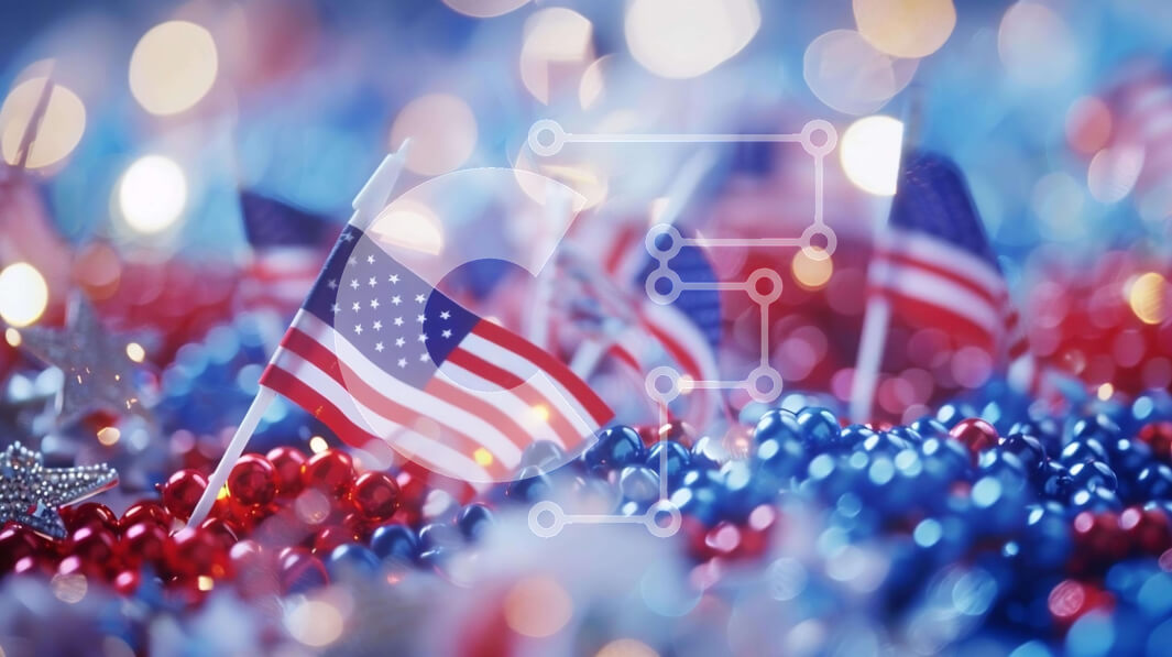 Intra Συλλεκτικό Ξύλινο Παζλ Plywood  4mm - Πατριωτικό υπόβαθρο αμερικανικών σημαιών Σε Ξύλινο Κουτί - Διαστάσεις Puzzle: 10x10 cm – 25 κομμάτια