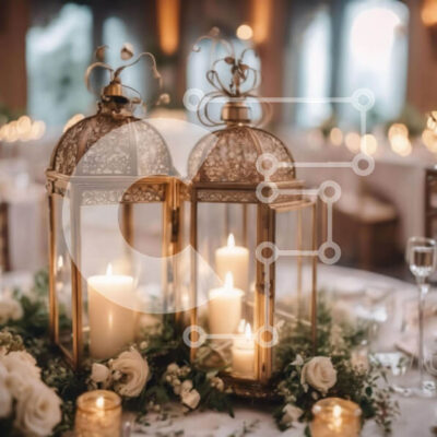 Intra Συλλεκτικό Ξύλινο Παζλ Plywood  4mm - Χρυσό Φανάρι Δεξίωσης Γάμου Κεντρικό Σε Ξύλινο Κουτί - Διαστάσεις Puzzle: 10x10 cm – 25 κομμάτια - Image 1