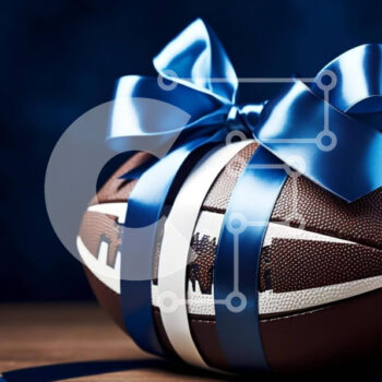 Intra Συλλεκτικό Ξύλινο Παζλ Plywood  4mm - Μπάλα ποδοσφαίρου με μπλε κορδέλα Σε Ξύλινο Κουτί - Διαστάσεις Puzzle: 10x10 cm – 25 κομμάτια - Image 1