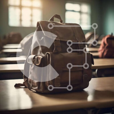 Intra Συλλεκτικό Ξύλινο Παζλ Plywood  4mm - Καφέ σακίδιο πλάτης στο τραπέζι της τάξης Σε Ξύλινο Κουτί - Διαστάσεις Puzzle: 10x10 cm – 25 κομμάτια - Image 1