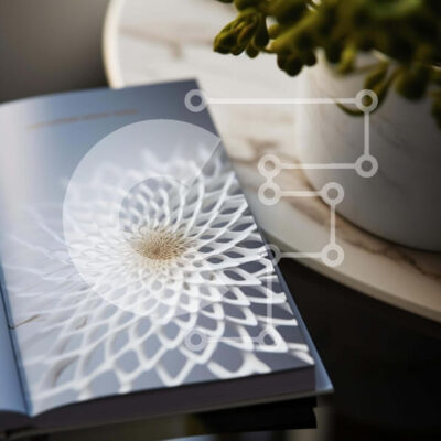 Intra Συλλεκτικό Ξύλινο Παζλ Plywood  4mm - Βιβλίο με ανοιχτή σελίδα και σχέδιο λουλουδιών στο τραπεζάκι σαλονιού Σε Ξύλινο Κουτί - Διαστάσεις Puzzle: 10x10 cm – 25 κομμάτια - Image 1