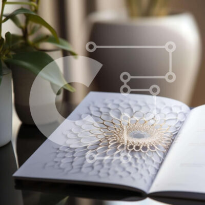 Intra Συλλεκτικό Ξύλινο Παζλ Plywood  4mm - Διακοσμητικό ανοιχτό βιβλίο με σχέδιο λουλουδιών Σε Ξύλινο Κουτί - Διαστάσεις Puzzle: 10x10 cm – 25 κομμάτια - Image 1