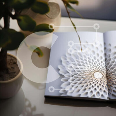 Intra Συλλεκτικό Ξύλινο Παζλ Plywood  4mm - Διακοσμητικό ανοιχτό βιβλίο με σχέδιο λουλουδιών Σε Ξύλινο Κουτί - Διαστάσεις: 10x10 cm – 25 κομμάτια - Image 1