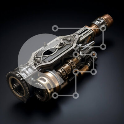 Intra Συλλεκτικό Ξύλινο Παζλ Plywood 4mm - Φουτουριστική συσκευή σε μαύρο φόντο Σε Ξύλινο Κουτί - Διαστάσεις Puzzle: 10x10 cm – 25 κομμάτια - Image 1